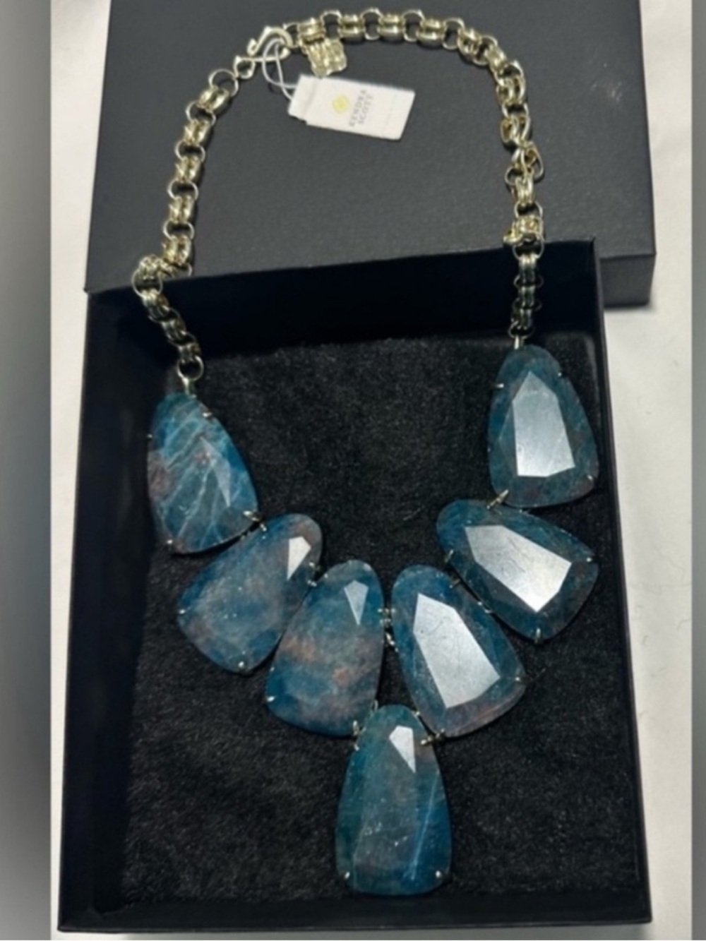 Kendra Scott Statement Blue Gemstone Bib Necklace - Women Jewelry